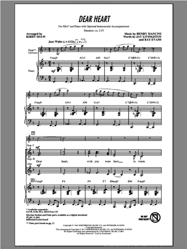 Dear Heart (arr. Kirby Shaw)