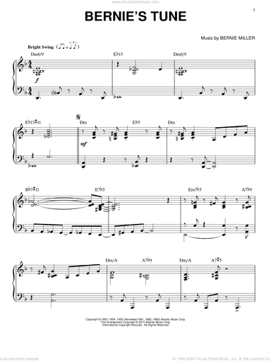Bernie's Tune (arr. Brent Edstrom)