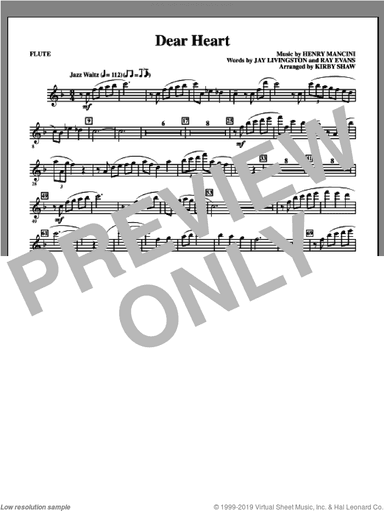 Dear Heart (arr. Kirby Shaw) (complete set of parts)