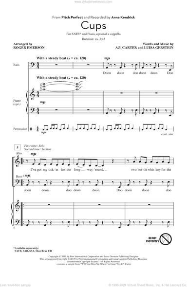 Cups (from Pitch Perfect) (arr. Roger Emerson)