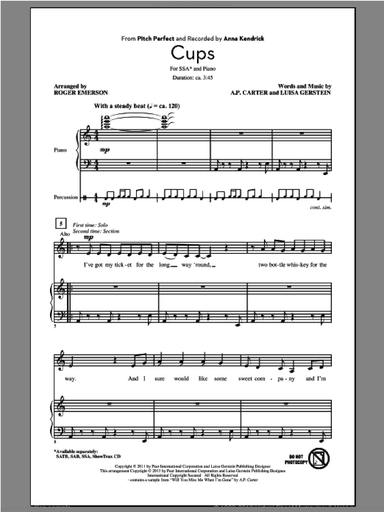 Cups (from Pitch Perfect) (arr. Roger Emerson)