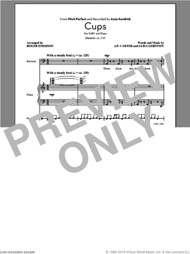 Cups (from Pitch Perfect) (arr. Roger Emerson)