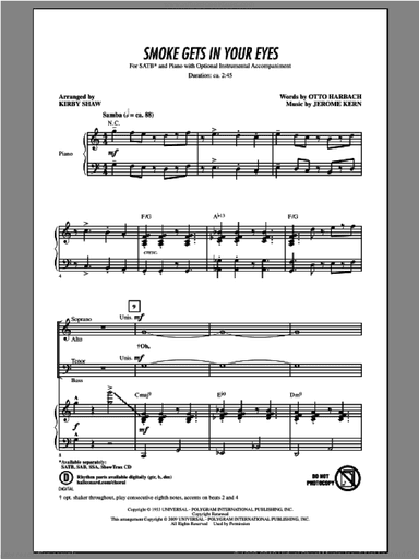 Smoke Gets In Your Eyes (arr. Kirby Shaw)