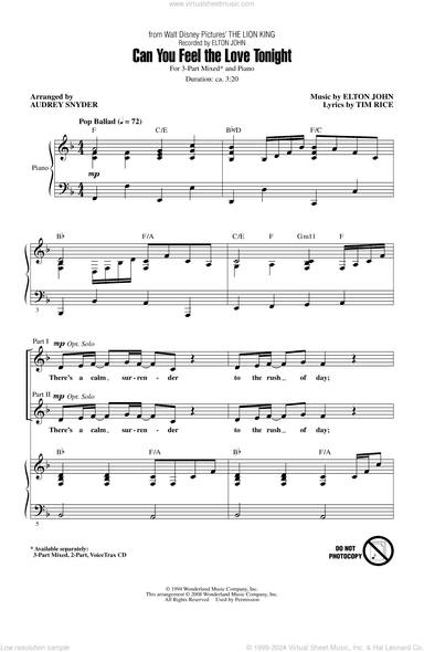 Can You Feel The Love Tonight (from The Lion King) (arr. Audrey Snyder)