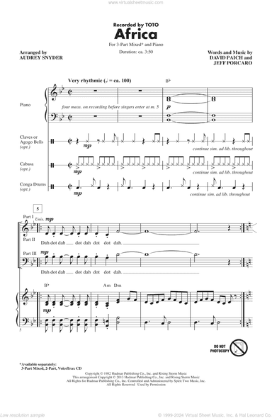 Africa (arr. Audrey Snyder)
