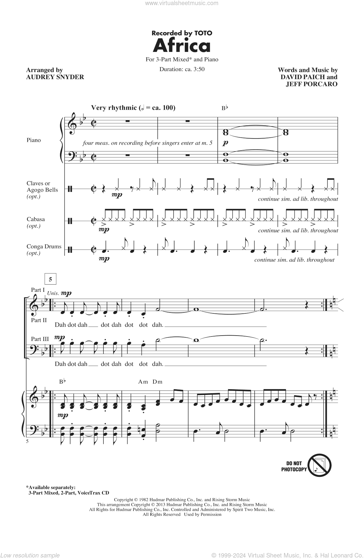 Africa (arr. Audrey Snyder)