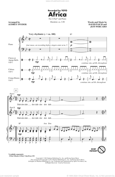 Africa (arr. Audrey Snyder)