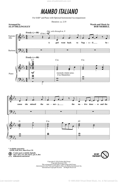 Mambo Italiano (arr. Alan Billingsley)