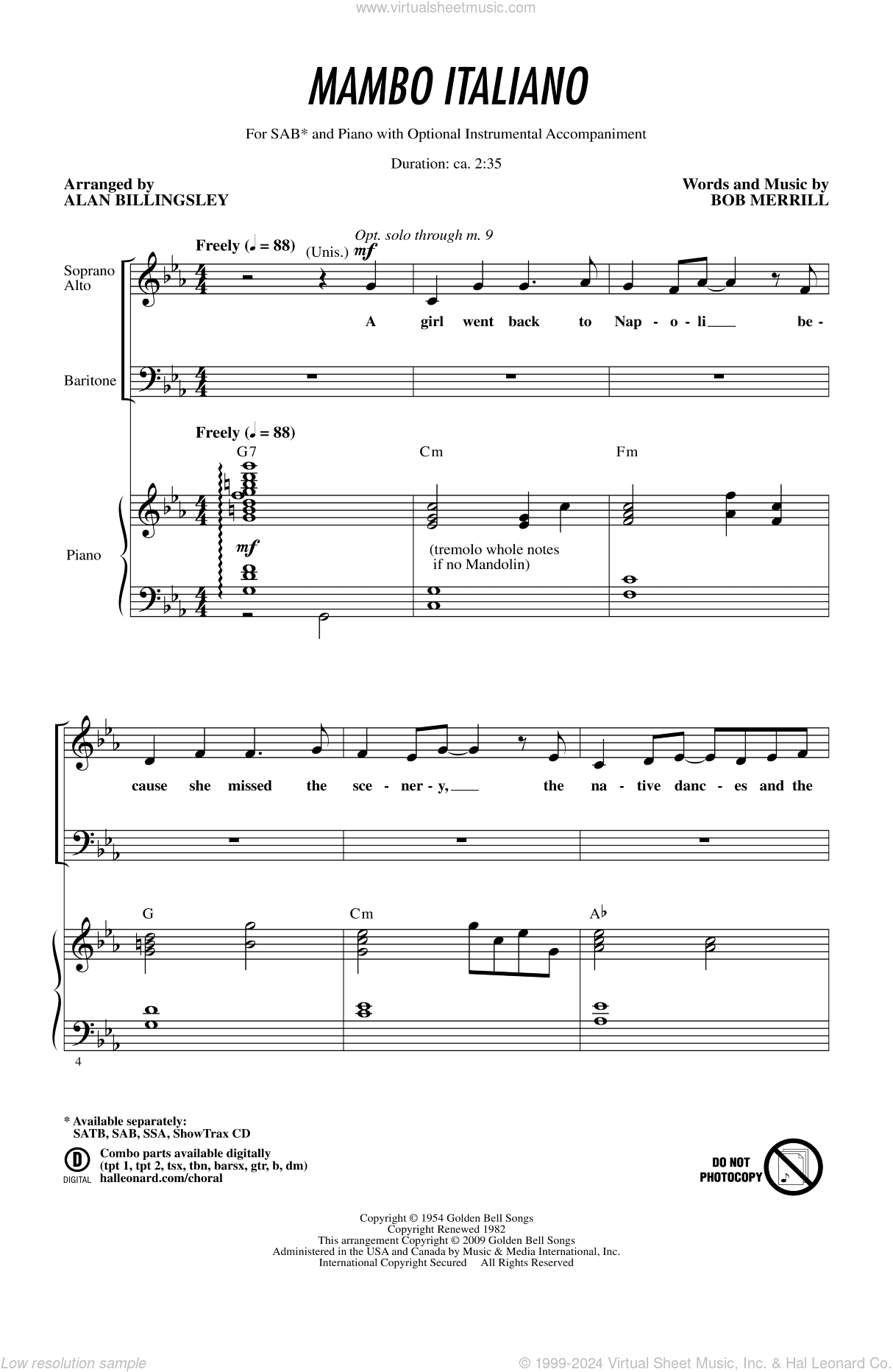 Mambo Italiano (arr. Alan Billingsley)