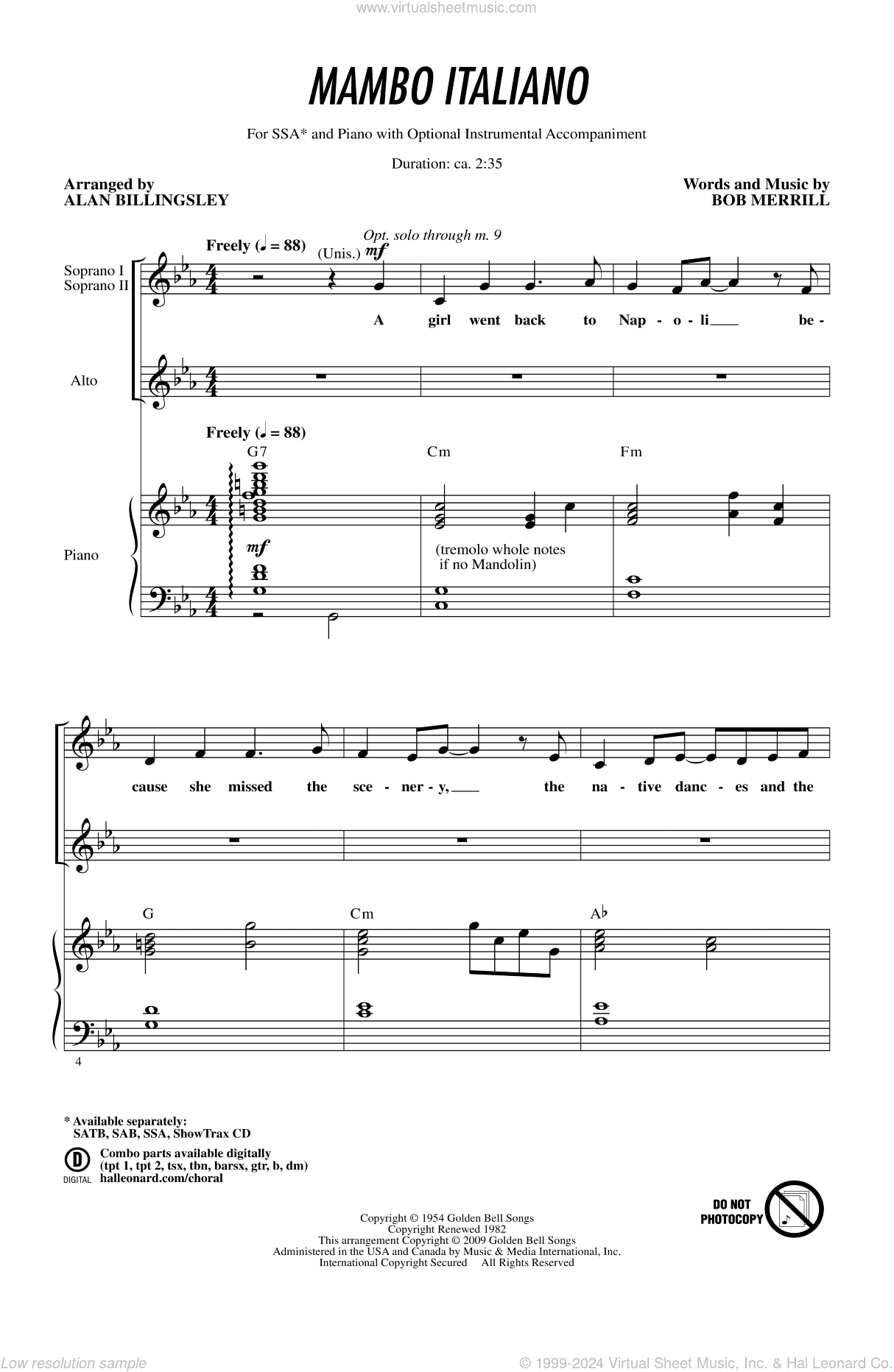 Mambo Italiano (arr. Alan Billingsley)