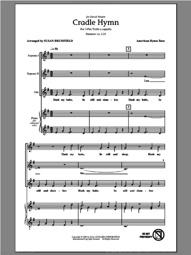 Cradle Hymn (arr. Susan Brumfield)
