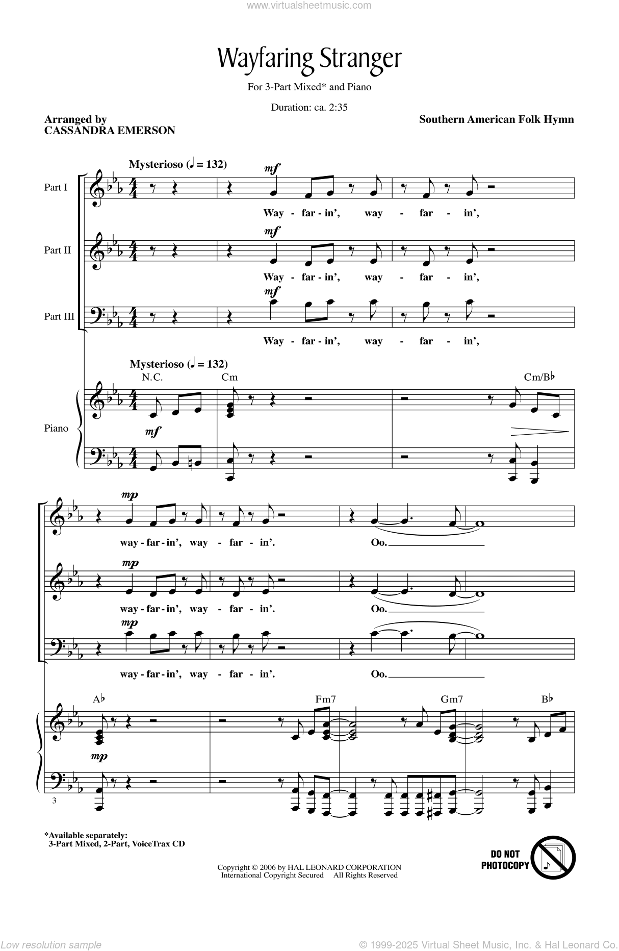 Wayfaring Stranger (arr. Ryder Emerson)