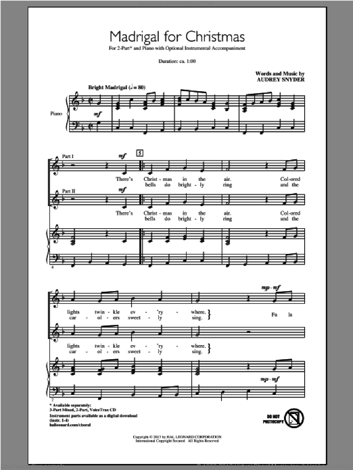 Madrigal For Christmas