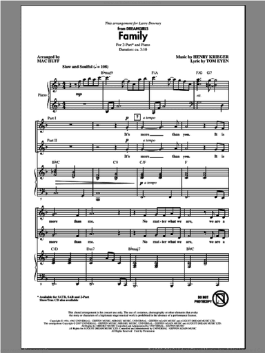 Family (from Dreamgirls) (arr. Mac Huff)