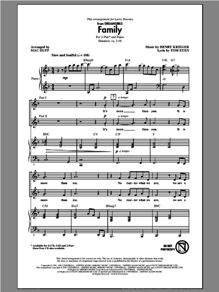 Family (from Dreamgirls) (arr. Mac Huff)