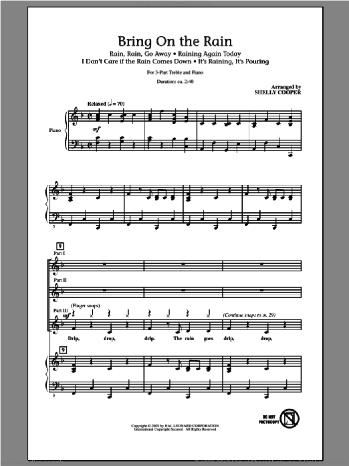 Bring On The Rain (Medley)
