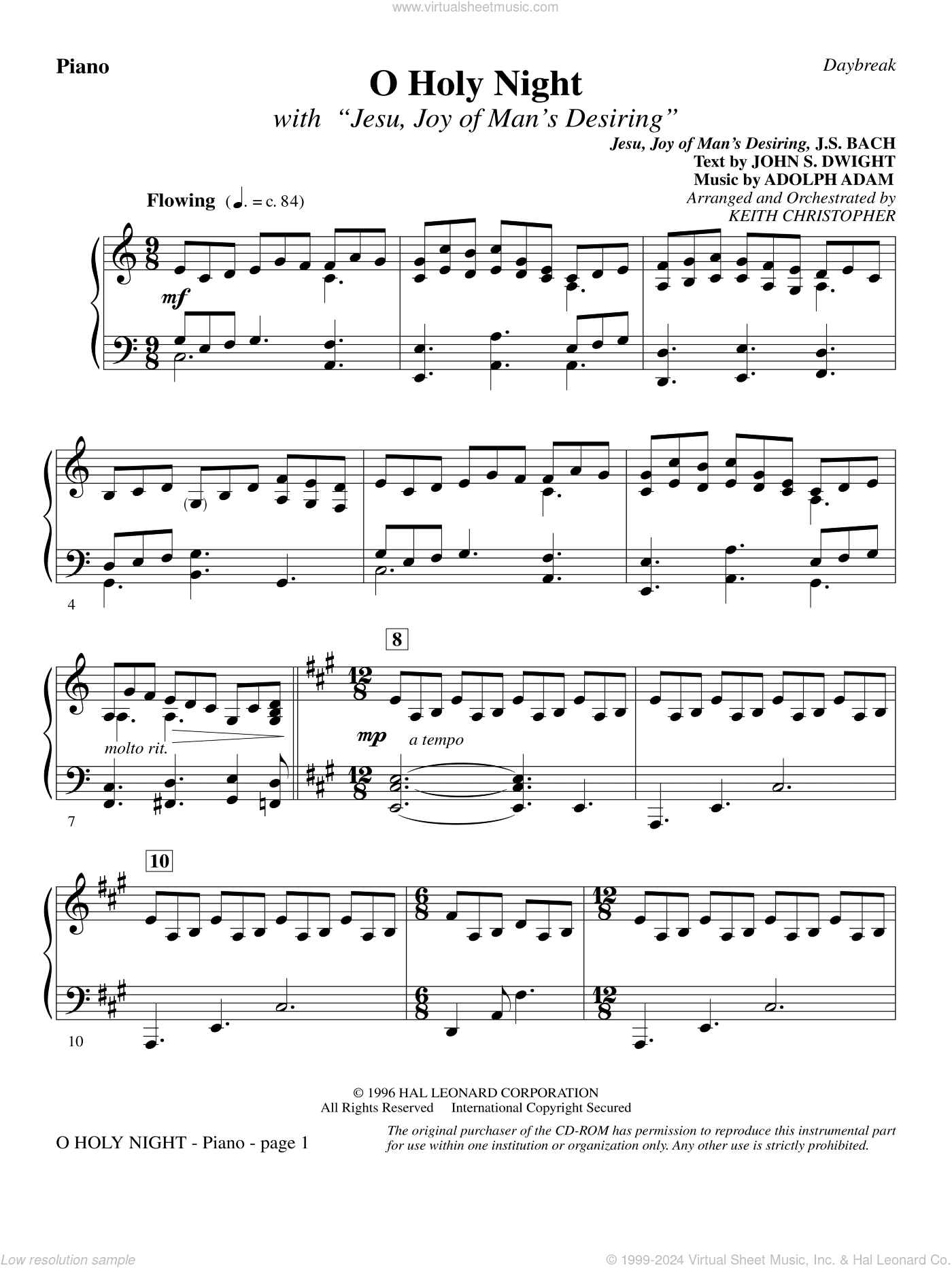 O Holy Night (with "Jesu, Joy of Man's Desiring")