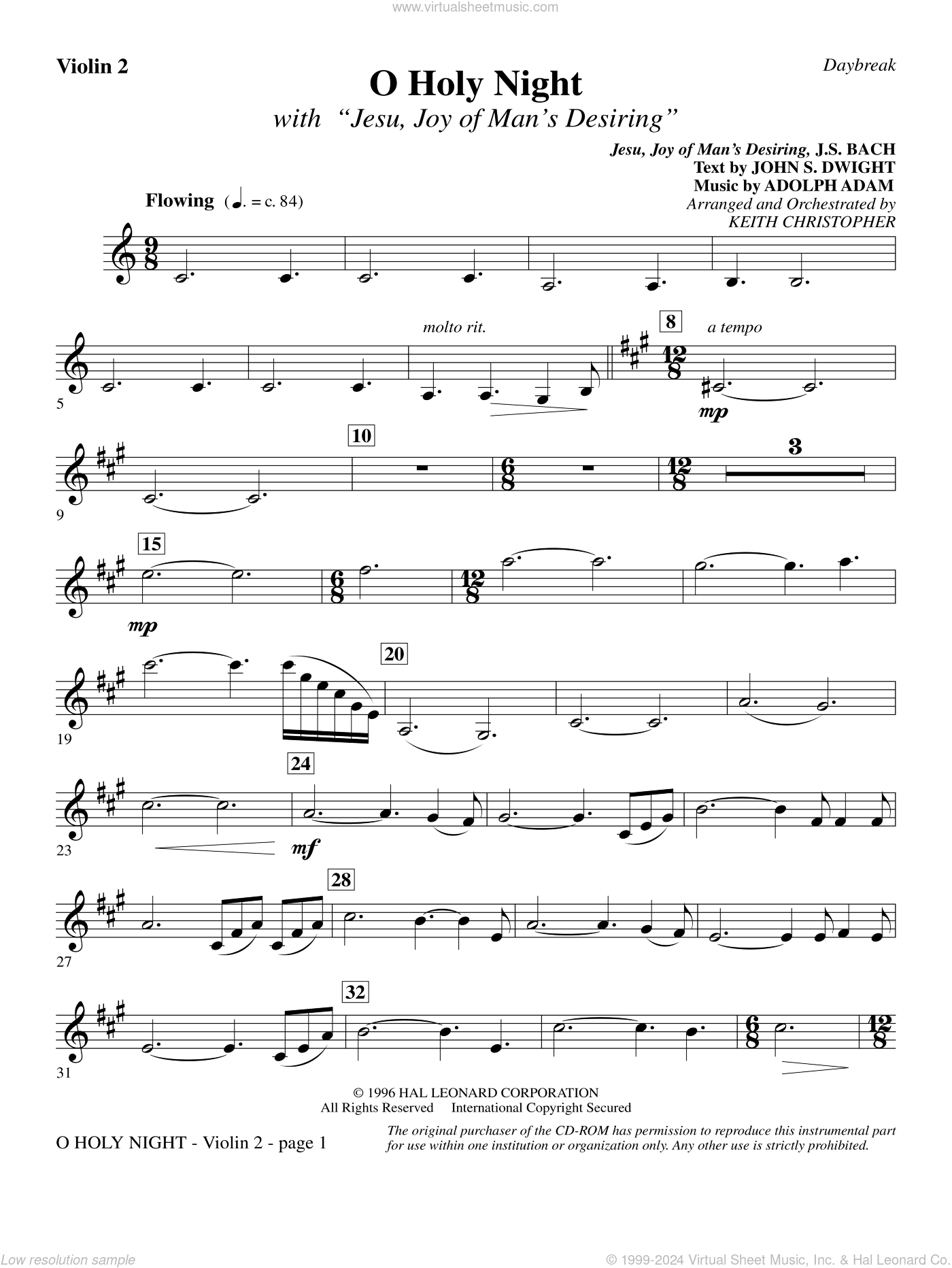 O Holy Night (with "Jesu, Joy of Man's Desiring")