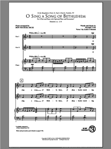 O Sing A Song Of Bethlehem