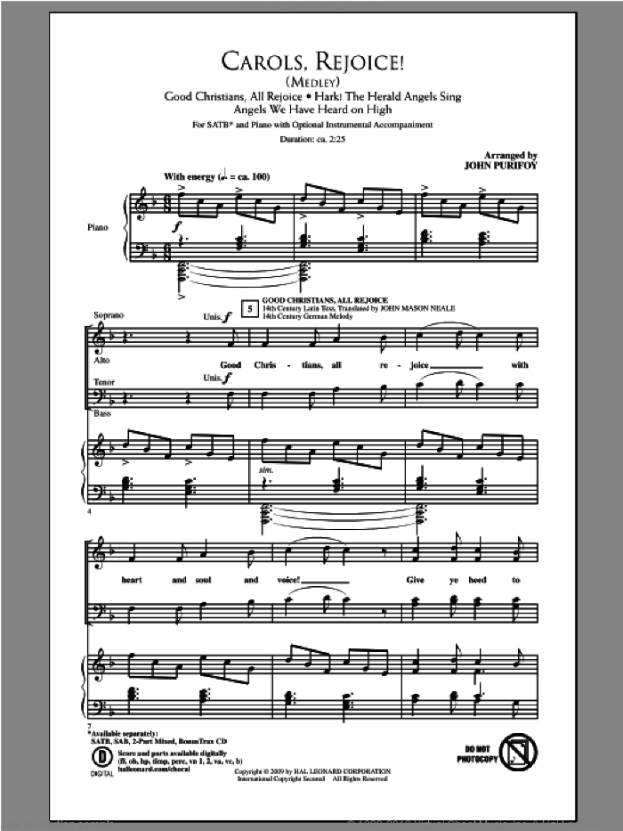 Carols, Rejoice (Medley)