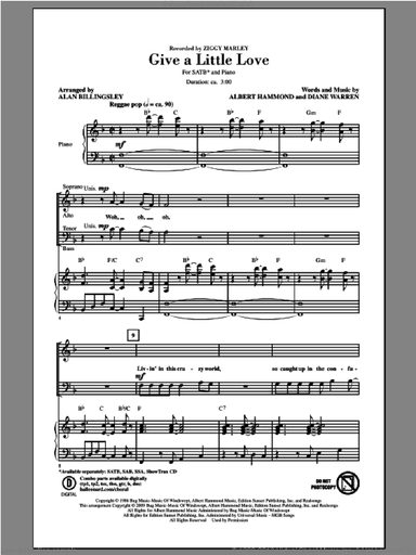 Give A Little Love (arr. Alan Billingsley)