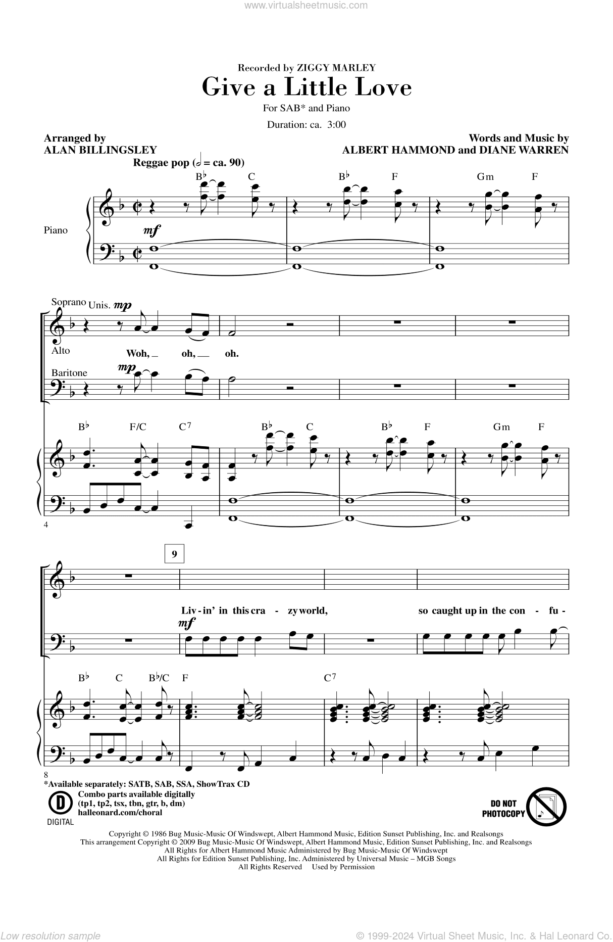 Give A Little Love (arr. Alan Billingsley)