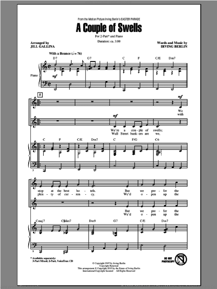 A Couple Of Swells (arr. Jill Gallina)