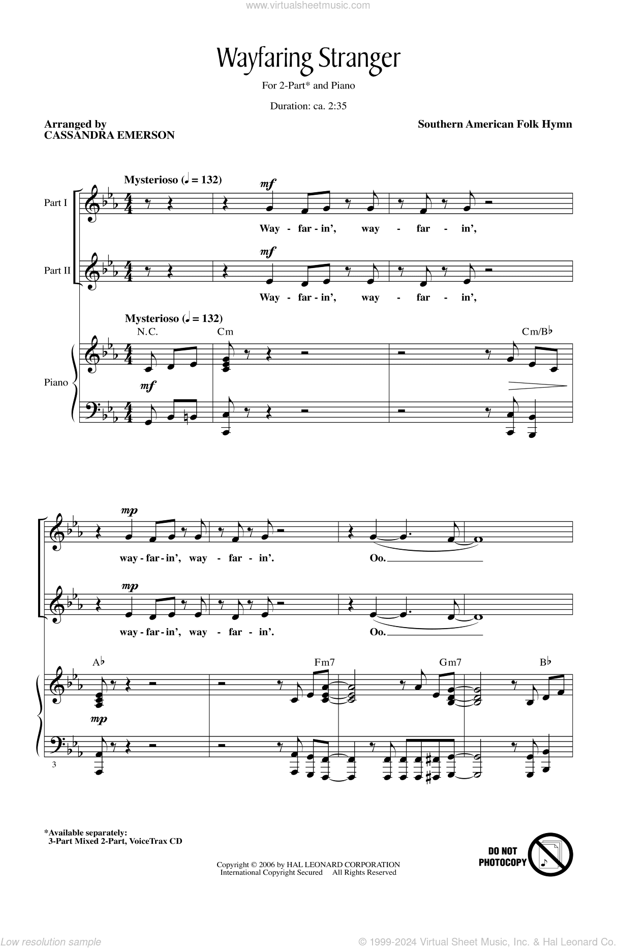 Wayfaring Stranger (arr. Ryder Emerson)