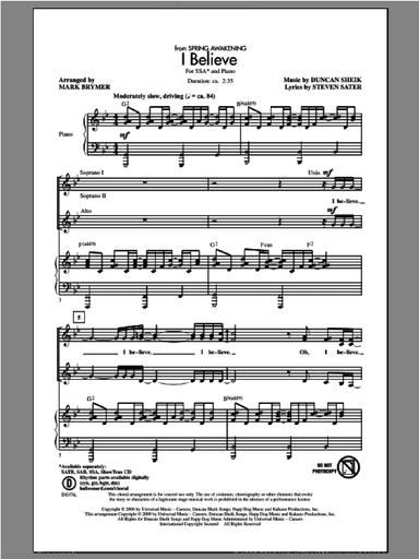 I Believe (from Spring Awakening)