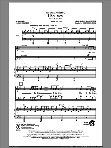 I Believe (from Spring Awakening)