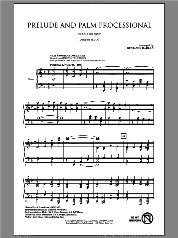 Prelude And Palm Processional