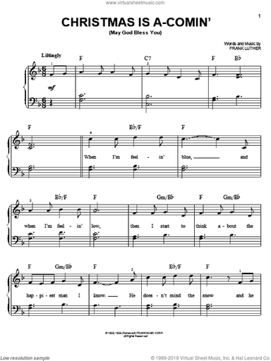 Christmas Is A-Comin' (May God Bless You)