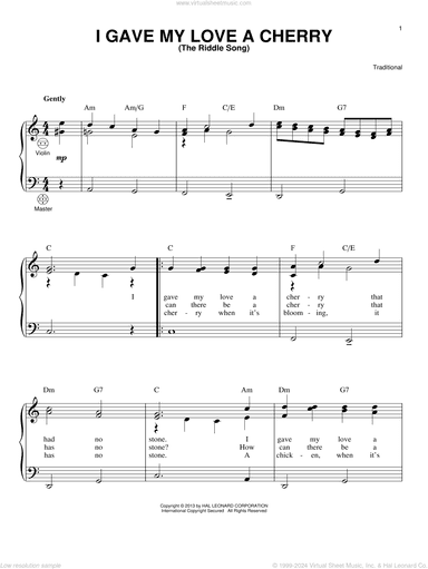 I Gave My Love A Cherry (The Riddle Song)