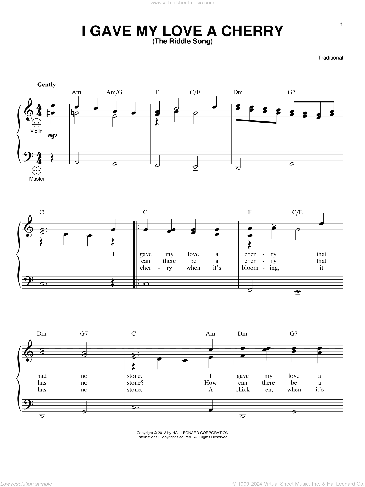 I Gave My Love A Cherry (The Riddle Song)