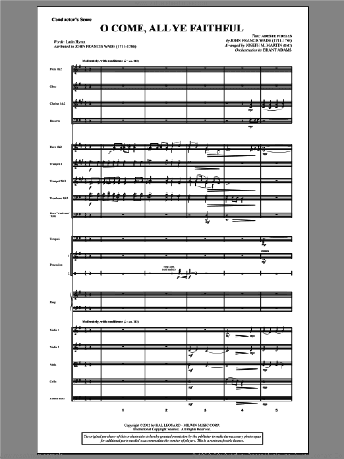 O Come, All Ye Faithful (from Carols For Choir And Congregation)