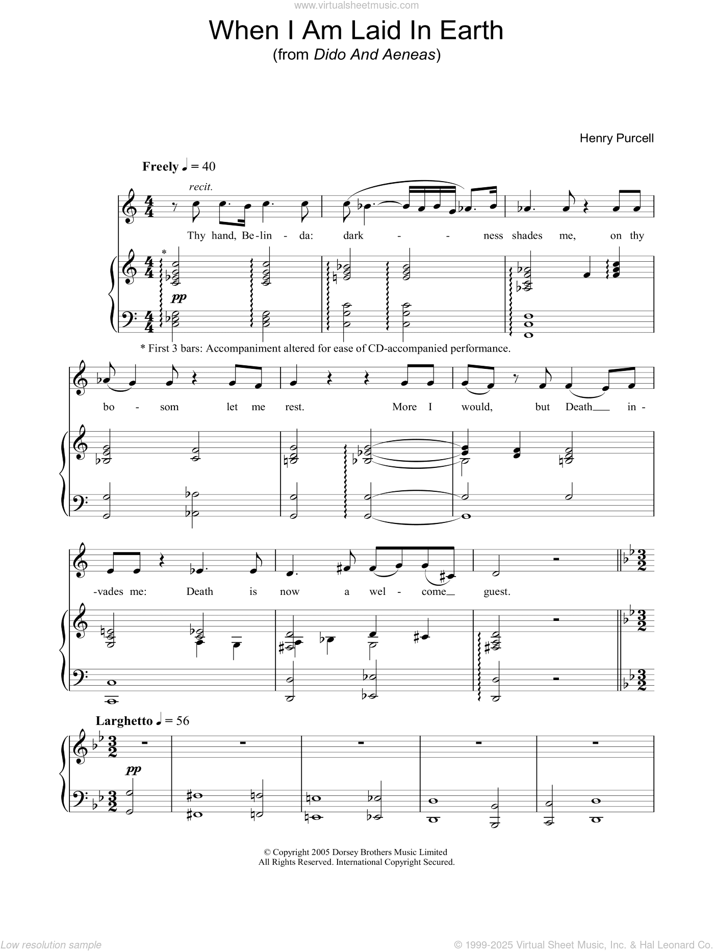 When I Am Laid In Earth (from Dido And Aeneas)