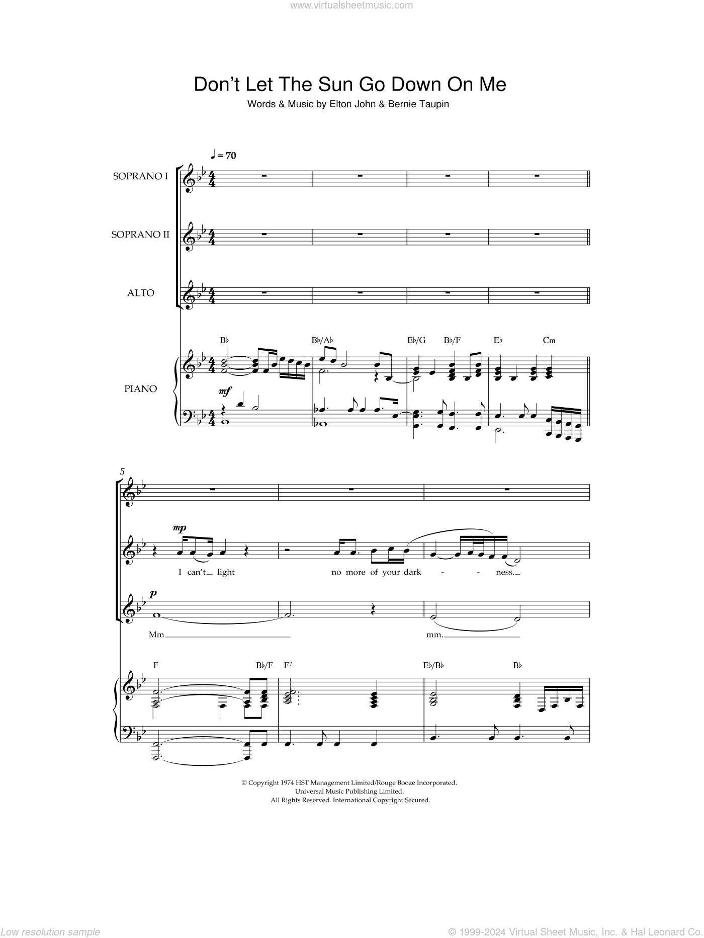 Don't Let The Sun Go Down On Me (arr. Christopher Hussey)