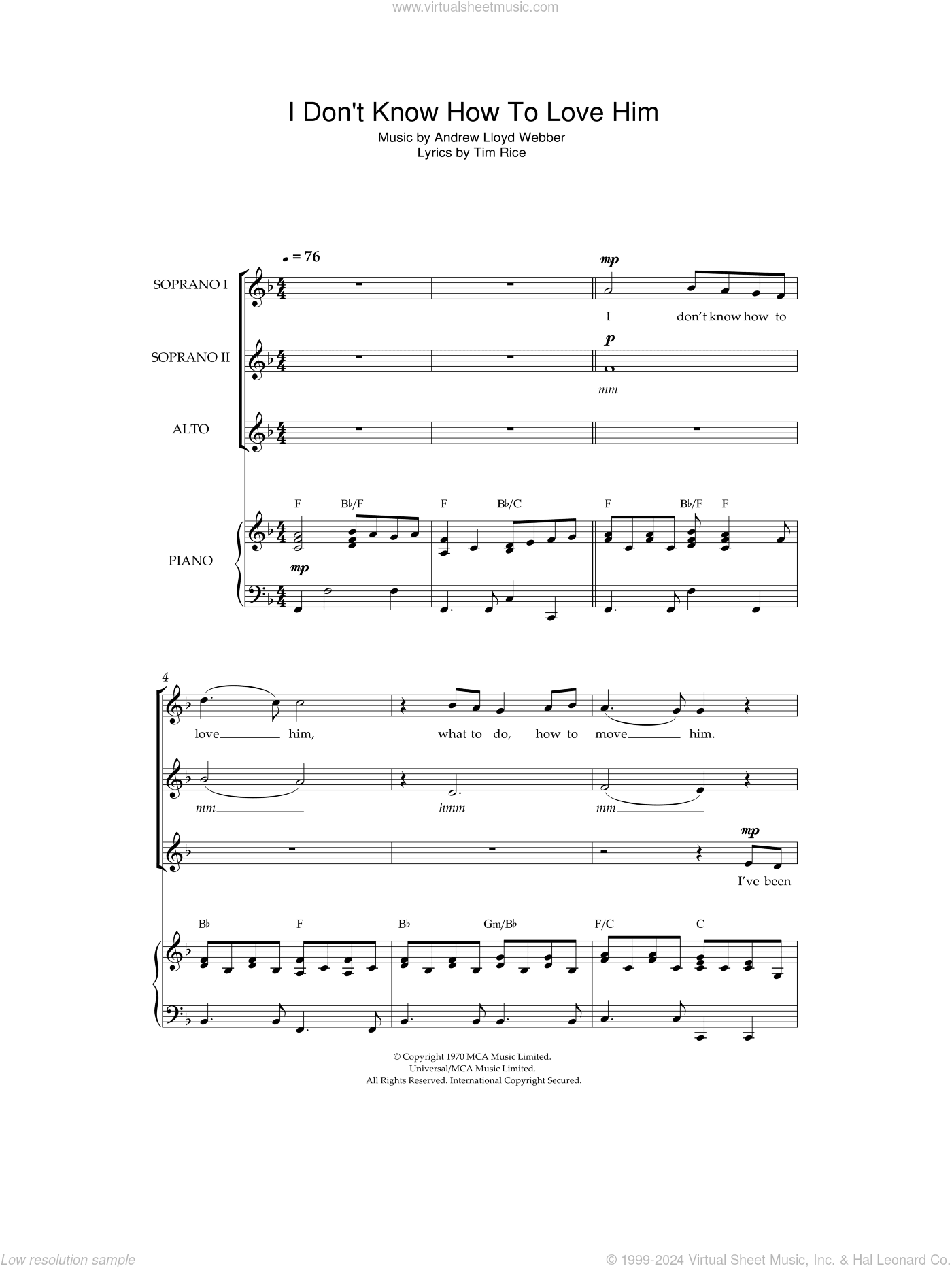 I Don't Know How To Love Him (from Jesus Christ Superstar) (arr. Jeremy Birchall)