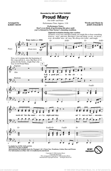 Proud Mary (arr. Kirby Shaw)