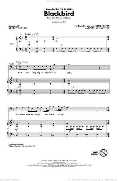 Blackbird (arr. Audrey Snyder)