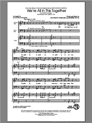 We're All In This Together (from High School Musical) (arr. Alan Billingsley)