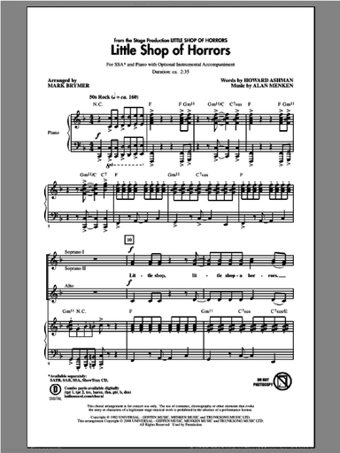 Little Shop Of Horrors (from Little Shop of Horrors) (arr. Mark Brymer)