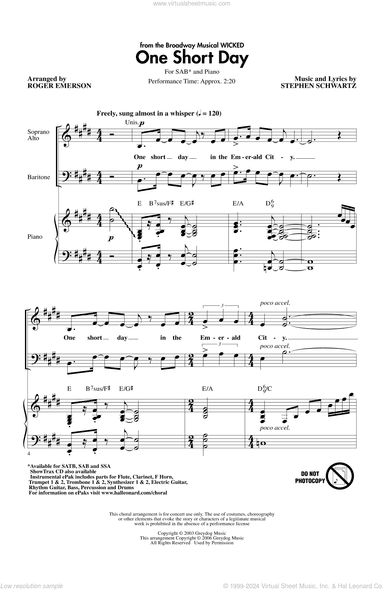 One Short Day (from Wicked)