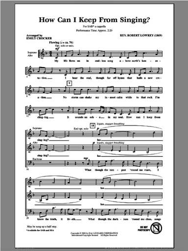 How Can I Keep From Singing