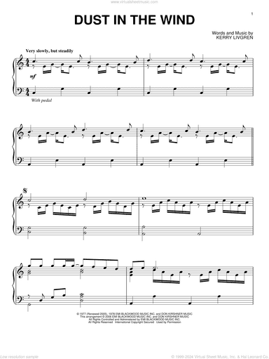 Dust In The Wind, (intermediate)