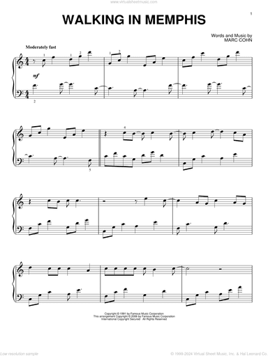 Walking In Memphis, (intermediate)