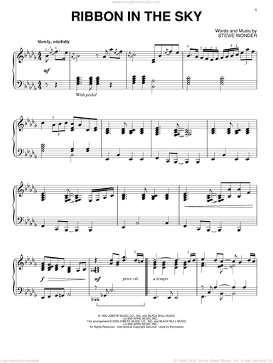 Ribbon In The Sky, (intermediate)