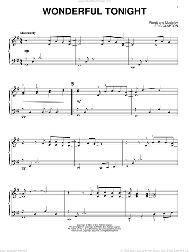 Wonderful Tonight, (intermediate)