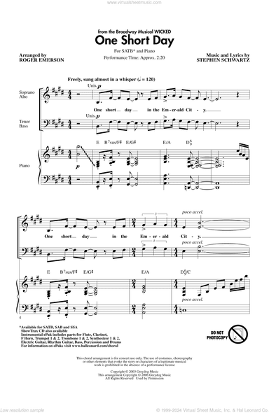 One Short Day (from Wicked)