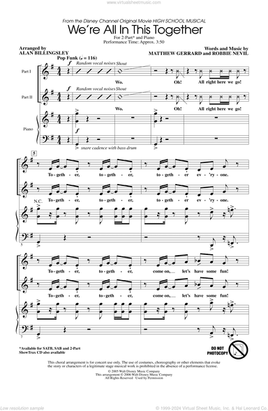 We're All In This Together (from High School Musical) (arr. Alan Billingsley)